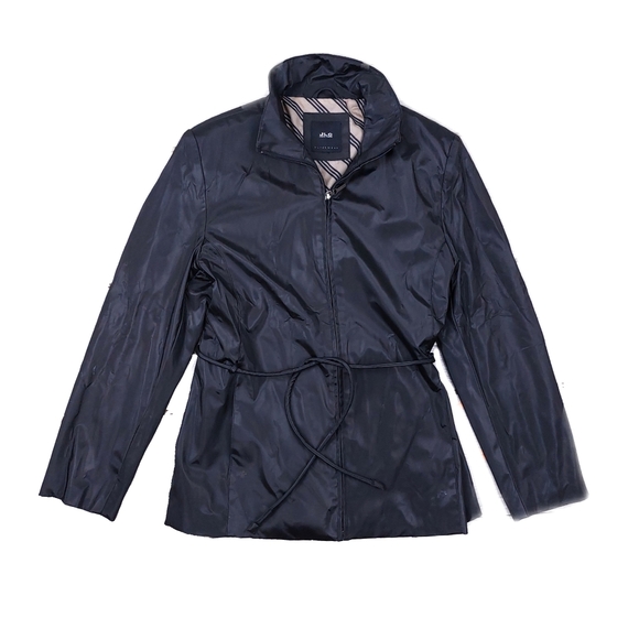 JLC New York Outerwear Womens Black Tie Belted Button Rain Coat - Picture 3 of 6